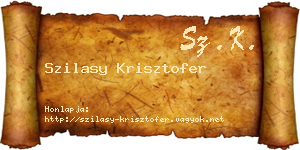 Szilasy Krisztofer névjegykártya